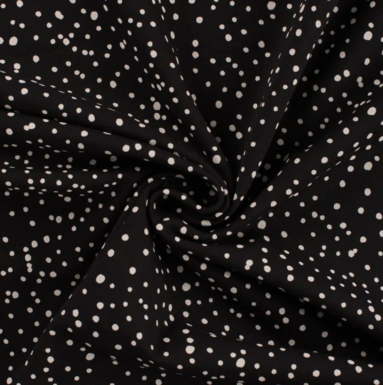 Jersey schwarz mit weißen Pünktchen Dots